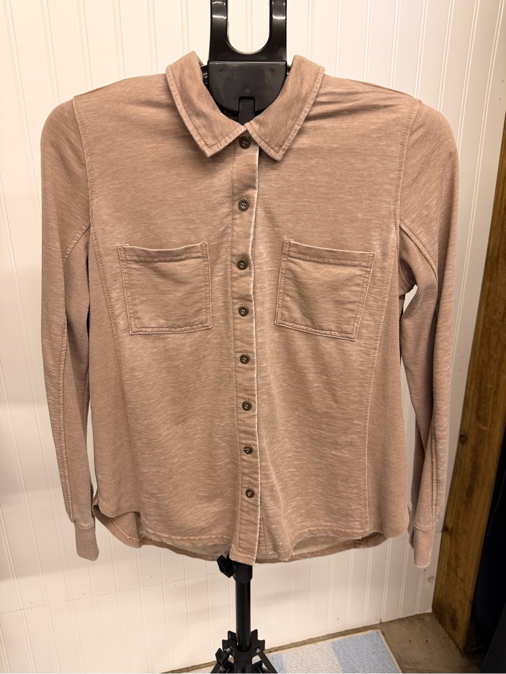 Jane and Delancey Taupe Button-Down Shirt